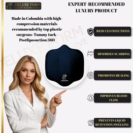 Junta de Ab Colombian Post Cirugía – Tabla de compresión de espuma Lipo 360 | Cobertura completa | Recuperación postquirúrgica premium para mujeres