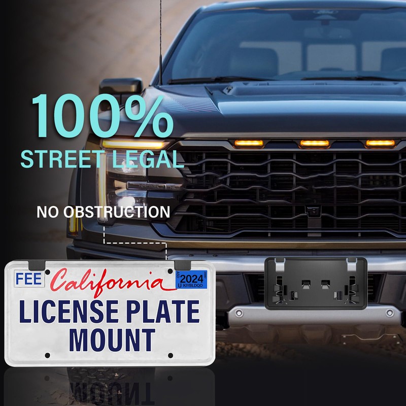Quick Install Front License Plate Holder Compatible with Ford F150