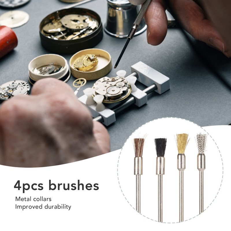 4pcs Watch Cleaning Wire Brush Watch Polishing Multi Functional Rust