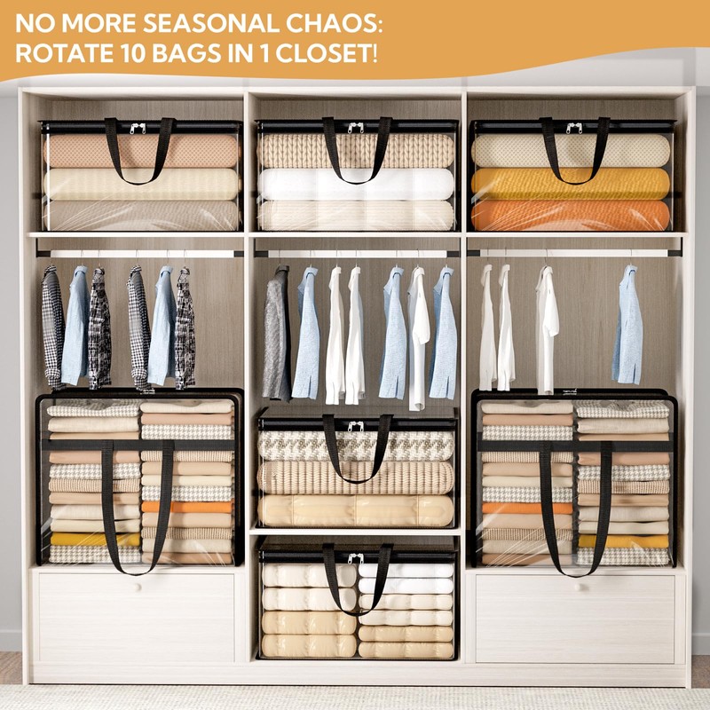 10 Pack 40L Clear Storage Bags - Heavy Duty Vinyl