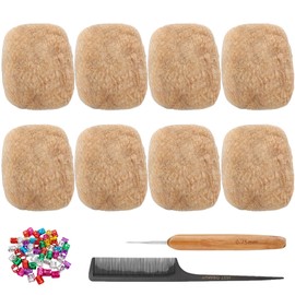 Afro Kinkys Bulk Human Hair for Dreadlock Extensions,Repair Locs, Twists and Braids, 8 Packs 240 Gram Each Package Afro Kinky Bulk 100% Human Hair for Locs (Blonde, 8inch)