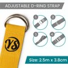 Yellow Metal D-Ring Buckle Yoga Studio Belt 2.5M