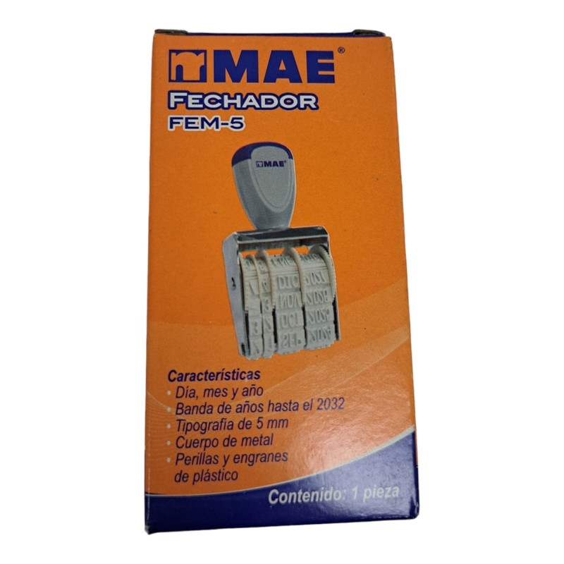Sello Fechador cuerpo Metalico Y Plastico Dia Mes Y Año