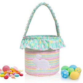 HYran Osterkörbchen Kinder, Osterkorb mit Henkel, Osternester zum Befüllen, Osterhasen Taschen, Ostertasche, Geschenktüten Ostern, Osterdeko Ostern, fur Ostereiern, Süßigkeiten, Kunsthandwerk usw