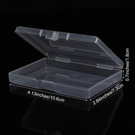 Wanmu Set of 4 Mini Plastic Clear Beads Storage Boxes, Small Plastic Storage Containers with Hinged Lids, Rectangular Clear Boxes for Collecting Small Parts, Beads, Jewellery (Small)