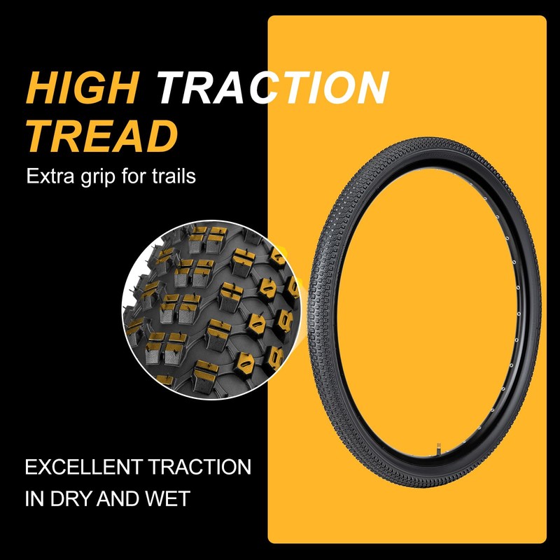 WHEELO Mountain Bike Tires Set: 2-Pack 26x1.95 inch Folding Replacement