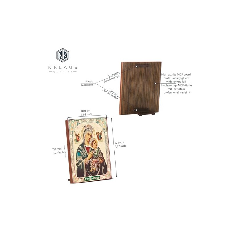 NKlaus Mother of Perpetual Aid Wooden Icon 10 x 12