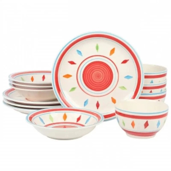 N/A Gibson Home Heidy 12 Piece Durastone Dinnerware Set In