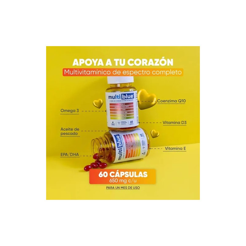 Multiblue Omega 3 Con Vitaminas 60 Cápsulas Epa Dha D3