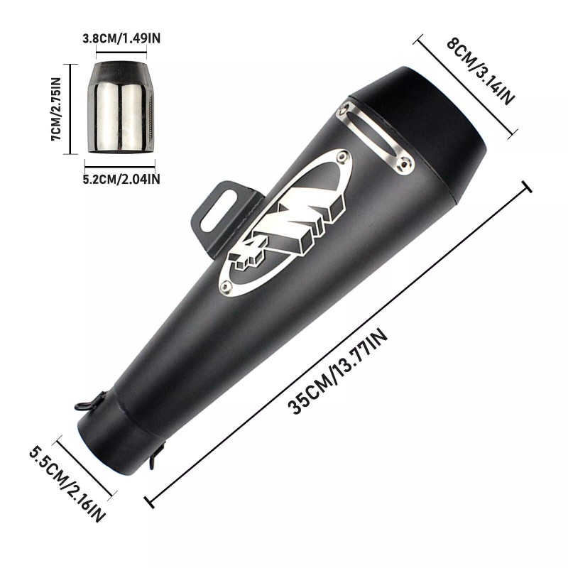 Gearzaar 38-51mm Universal Motorcycle Exhaust Muffler Pipe Slip on with