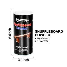 Naissgo Shuffleboard Sand Wax Shuffleboard Powder Set with Small Brush & Pan, 4 Cans High Speed(4×14 oz)
