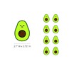 Mini Avocados Pattern Fabric Wall Decal - Set of 32