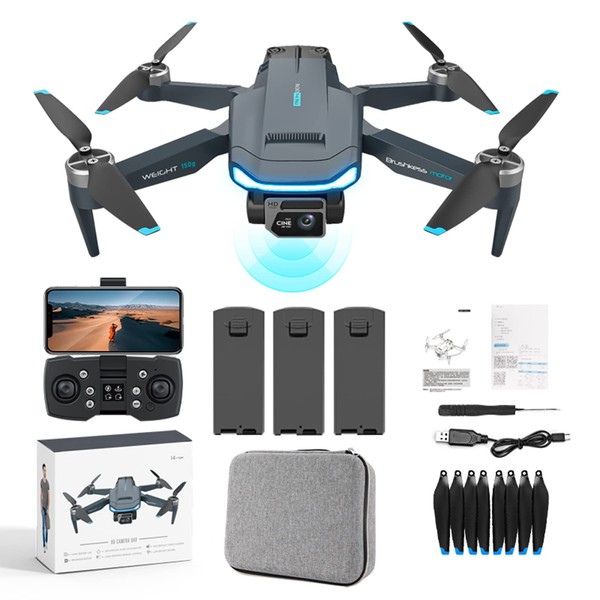 Gleto GPS Drone with 4K dual Camera for Adults, Professional Drones with Brushless Motor, 60 Mins Long Flight Time, Auto Return Home, Follow Me, Optical Flow Positioning, RC Quadcopter for Beginners