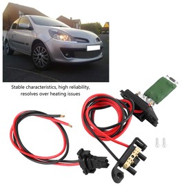 MotorMinds Gebläsemotorwiderstand, Heizungsgebläse -Lüftermotorwiderstand mit Widerstand Stecker Kabelbaum und Schraube Ersatz für Clio Mk3 III MEDUS 7701209803