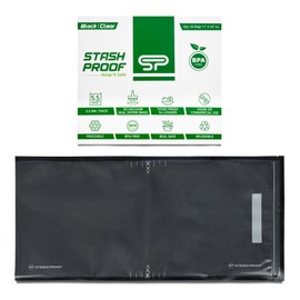 Stash Proof Resealable Zipper Vacuum Seal Bags 11" x 24" (50 Count) 5.5 Mil (Black and Clear) - BPA Free Commerical Grade Food Saver for Storage, Sous Vide, and Meal Prep Sealer Bag