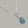 925 Sterling Silver Pendant & Chain Necklace with Natural Blue