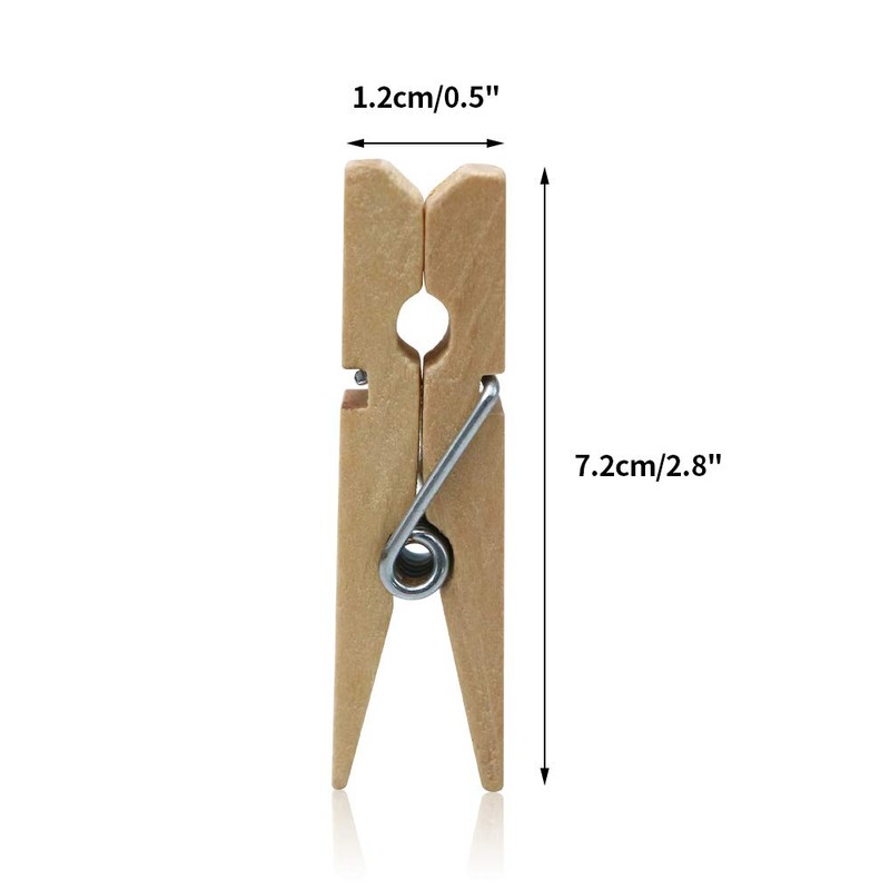 G2PLUS 100PCS Mini Wooden Pegs - 3.5cm Wooden Photo Display