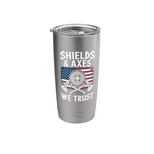 shields and axes we trust american viking norse mythology Stainless