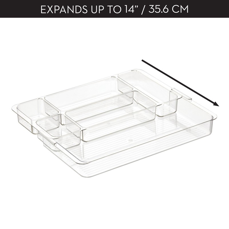 iDesign Expandable Makeup Drawer Organizer-Storage Cosmetics or Jewelry-Clear Tray