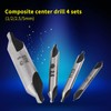 Centring Drill Bit Set, 4 Pieces 60 Degree HSS 1/2/2.5/5