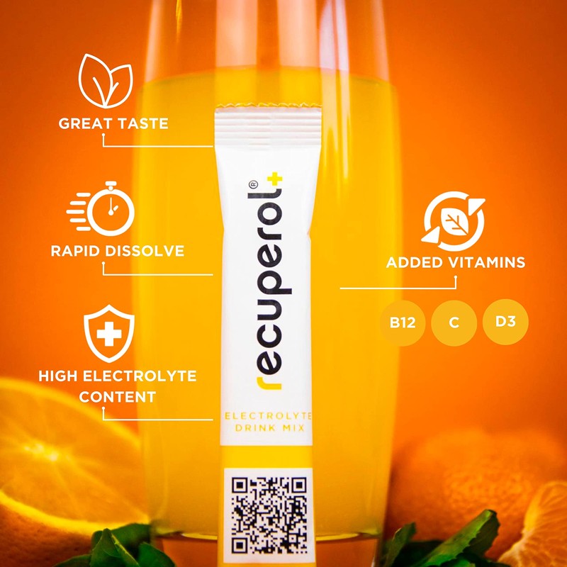 Recuperol Rehydration & Recovery Electrolytes Powder Supplement for Dehydration, 20
