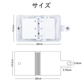 Personal Notebook, Notepad, Mini Organizer, Pocket Size, PVC Clear Material, Grid, 3 Holes, 80 Sheets, 12 Cards, 3 Clear Pockets, DIY Notebook, Button, Replaceable, Portable, Mini Binder, Gift,