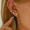 Havopso 18K Gold Stud Set V Shaped Earring for Women