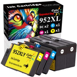 C P 5-Pack 2020 New Chip Colorprint Compatible 952XL 952 Ink Cartridge for OfficeJet Pro 8710 8720 7740 8740 7720 8730 8210 8715 8216 8725 8702 Printer (2B+C+M+Y)
