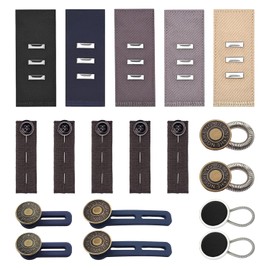 18 Pcs Pants Waistband Extender - Adjustable Button Widener, Elastic Waistband Widener, Waistband Button Cincher, Pants Button Extender, Adjustable Button Buttons for Pants, Clips for Jeans and Belts
