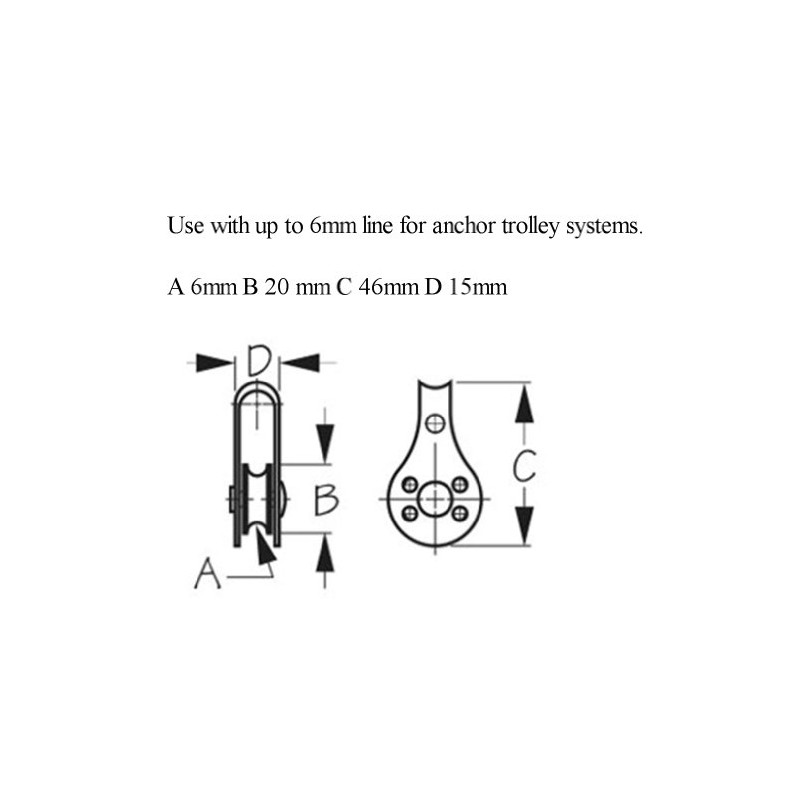 H2o 316 Stainless Steel Marine Grade Kayak Canoe Pulley