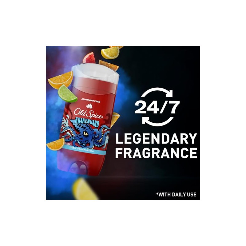 Old Spice Desodorante Libre de Aluminio para Hombre, Krakengard, 48