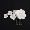 BERYUAN White Flowers Hair Comb Small Flowers Wedding Hair Side