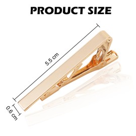 FUZVOL 3 PCS Tie Clips for Men,Classic Silver Black Gold Tie Pins Set,Long Styles Tie Bar Clip Necktie Accessories for Daily Life Wedding Business