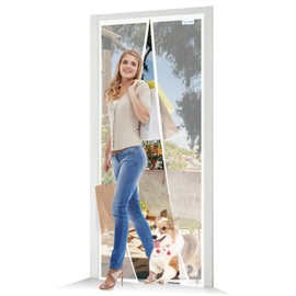 JOY2SEE Fly Screen Balcony Door 95 x 210 cm White Protection for Your Family