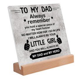 Calibron Dad Gifts for Fathers Day, Fathers Day Birthday Gifts for Dad from Daughter Acrylic Plaque, Dad Birthday Gift Desk Decorative Sign for Home Office