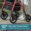 ELENKER Rollator Walker with 10” Wheels, Sponge Padded Seat and