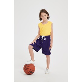 4-Pack Boys/Toddler Athletic Shorts Youth Basketball Shorts Mesh Quick Dry Kids Shorts Moisture Wicking Shorts（2-14Years）