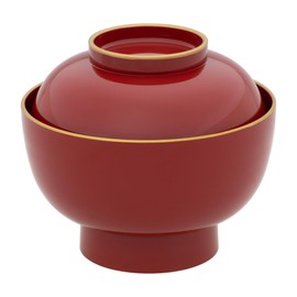 yam002 Yamanaka Lacquerware Zoni Bowl Soup Bowl with Lid, Large, Daimyo, Shubuchi Gold Lacquerware, 13.5 fl oz (400 ml), Dishwasher Safe, Japanese Tableware, Traditional Crafts, Made in Japan