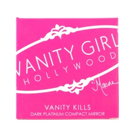 Vanity Girl Dark Platinum Compact Mirror for On-the-Go Makeup & Beauty Touch-Ups