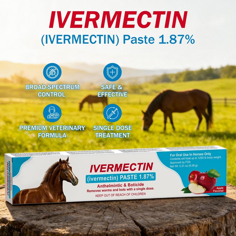 Ivermect Horse Paste 1.87%, for Horse Use Only, 6.08g, 1