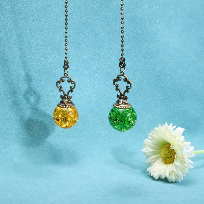 PATIKIL Ceiling Fan Pull Chain, 2 Pack 12" Decorative Ball