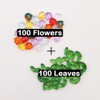 INSPIRELLE 100 Sets (200 Pieces) Flower Crystal Glass Bead Tulip