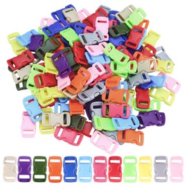 120 Pack of 1 Inch Quick Side Release Adjustable Plastic Buckles, Adjustable Clips for Backpacks, Luggage Straps, Pet Collar (colorful)