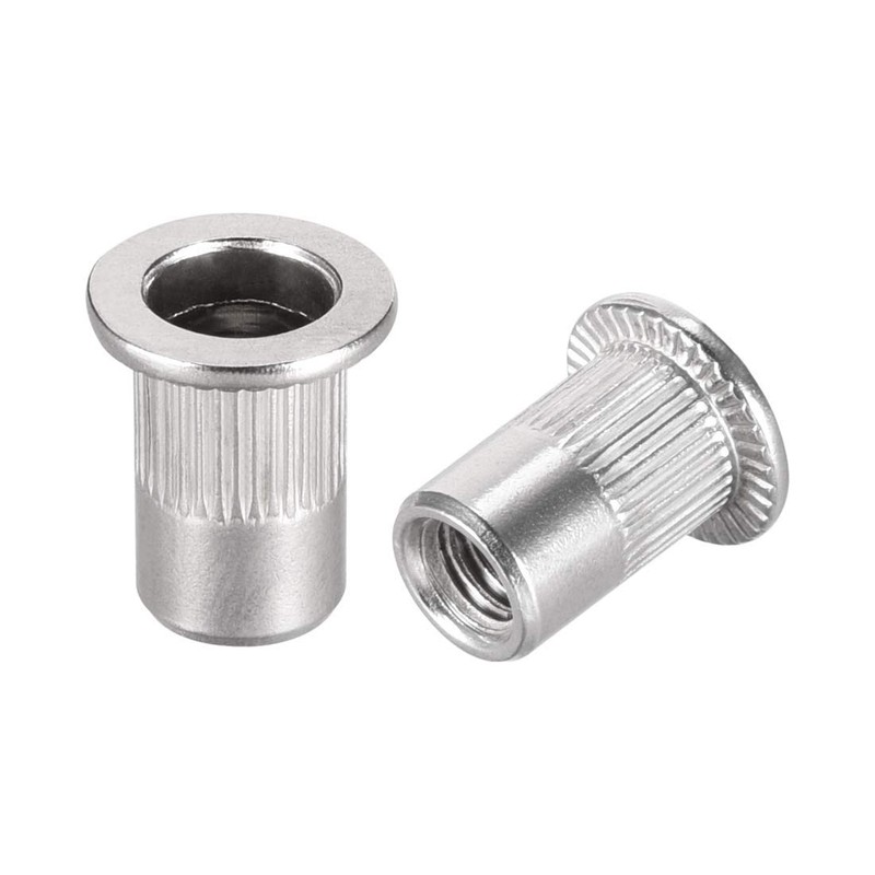 RUOFENG 304 Stainless Steel M8 Silver Tone Knurled Rivet Nut