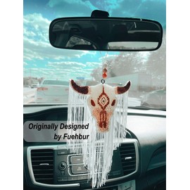 Fuehbur Bull Longhorn Shape Car Freshie Mold, Silicone Mould for Aroma Beads, Oven Safe DIY Handmade Epoxy Resin,Soap,Candle, XL - 6.3'' x 5.3'' x 1.23''