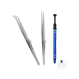 Omninmo 3pcs Stainless Steel Holder Pick Up Claw Tweezers Tool Set Diamond Stone Jewelers Tools Holder for Jewelry Making Craft Claw Self Locking Tweezers Diamond Gems Prong Tweezer Grabber