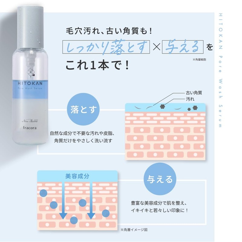 Fracora HITOKAN Pore Wash Serum, 2.8 fl oz (80 ml)