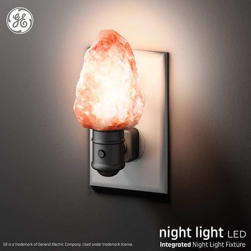 GE Lighting Himalayan Salt Lamp, LED Night Light, Color Changing,
