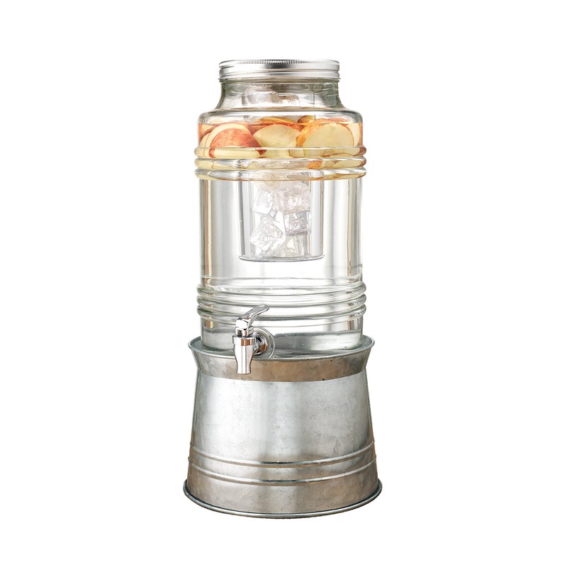 Circleware Breeze Glass Beverage Drink Dispenser with Stand Metal Base