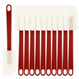 LOPYXBR 10 PCS 10 Inch Spatulas Silicone Heat Resistant Spatulas for Cooking 500 °F Commercial Rubber Scrapers for Kitchen Use 10 Inch Baking Spatula with Sturdy Handle, Dishwasher Safe